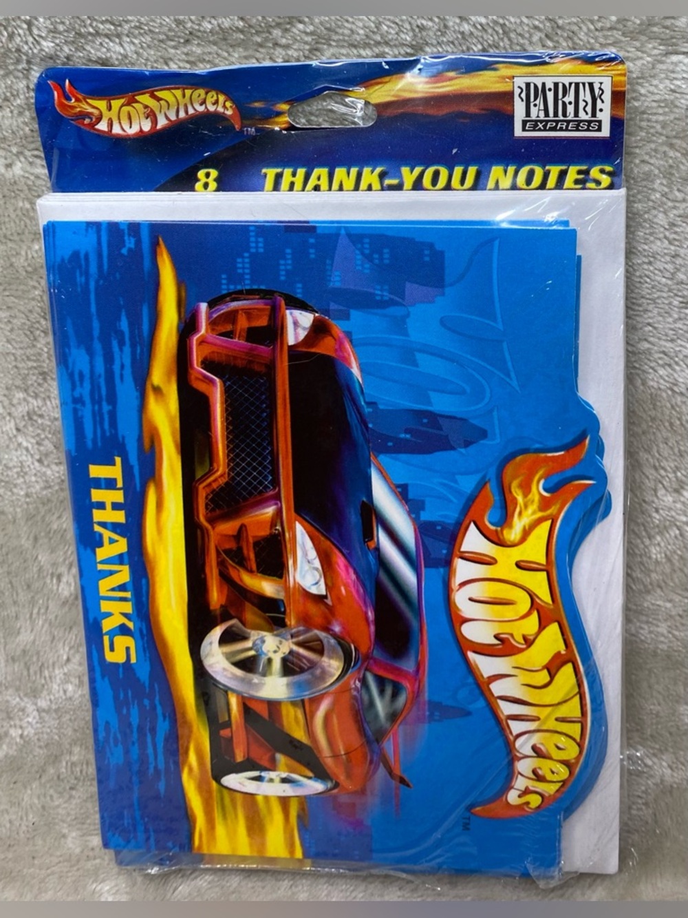 Vintage Hot Wheels 8 Thank You Notes Party Express Sports Car  2000 Mattel READ
